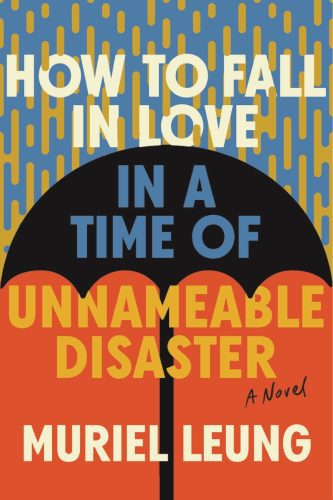 Book cover shows a basic black umbrella with graphic rain above and plain orange underneath.