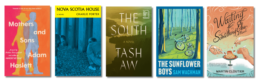 Book cover images of the five Gay Fiction finalists
