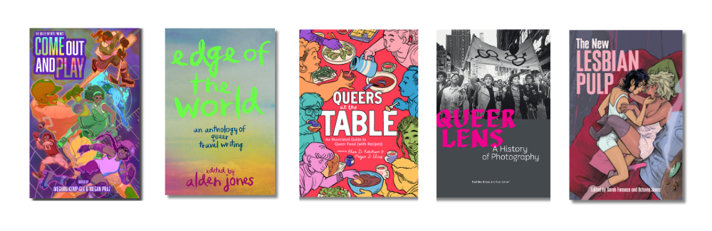 Book cover images of the five LGBTQ Anthology finalists