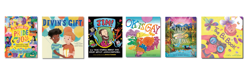 Book cover images of the five LGBTQ Children's finalists