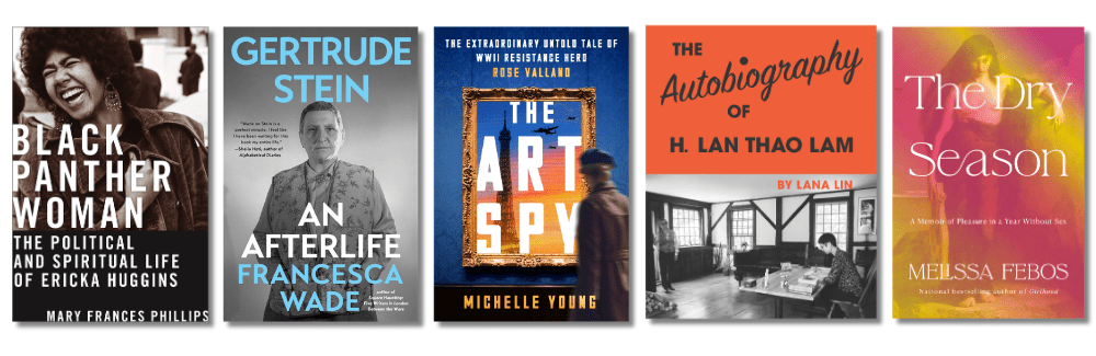 Book cover images of the five Lesbian Memoir/Biography finalists