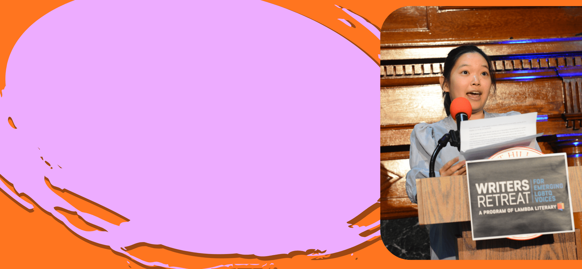 A picture of a person at a podium reading off a piece of paper.